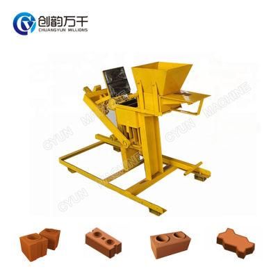 Clay Brick Machine Manual Soil Cement Interlocking Brick Machine Manufacturer (Cy2-40)