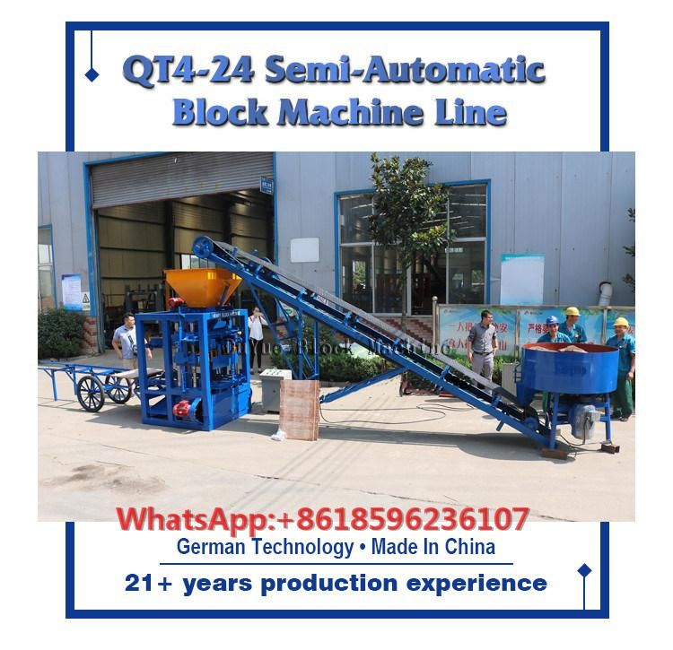 Qt4-24 Semi Automatic Concrete Block Making Machine Cement Brick Machine in Africa