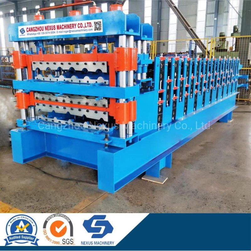 Automatic Trapezoidal Roofing Sheet Roll Forming Machine Rib Type Box Profile Roof Tile Panel Making Machinery