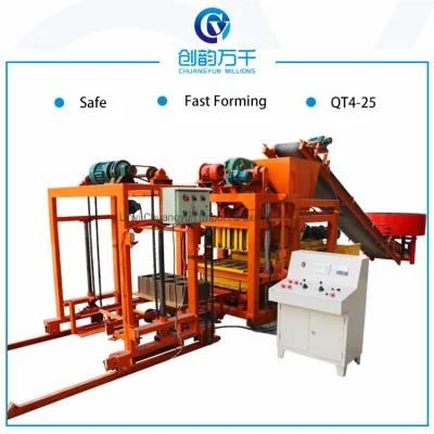 Qt4-25 Fully Automatic Cement Block Moulding Concrete Hollow Paving Bricks Making Machine