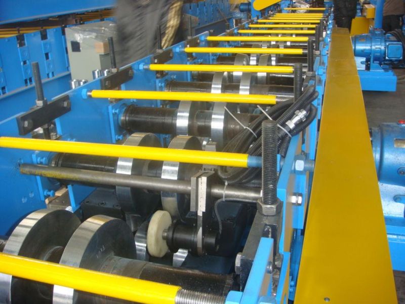 PLC Control Steel Frame Roll Forming Machine / C Purlin Cold Roll Forming Machinery
