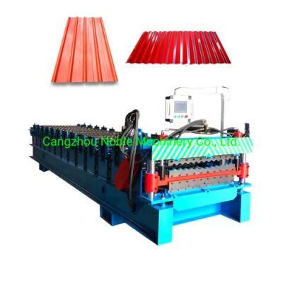 Factory Price Zinc Metal Steel Roofing Sheet Step Tile Double Layer Roll Forming Machine
