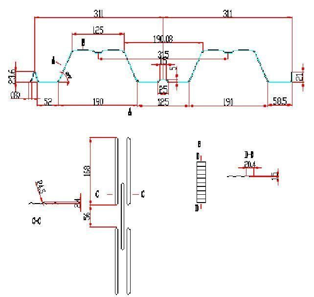 Roll Forming Machine for Yx70-311-622 Decking Profile