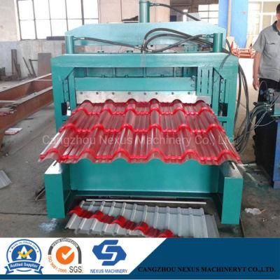 Glazed Colored Steel Step Tile Roofing Sheet Roll Forming Machine with CE
