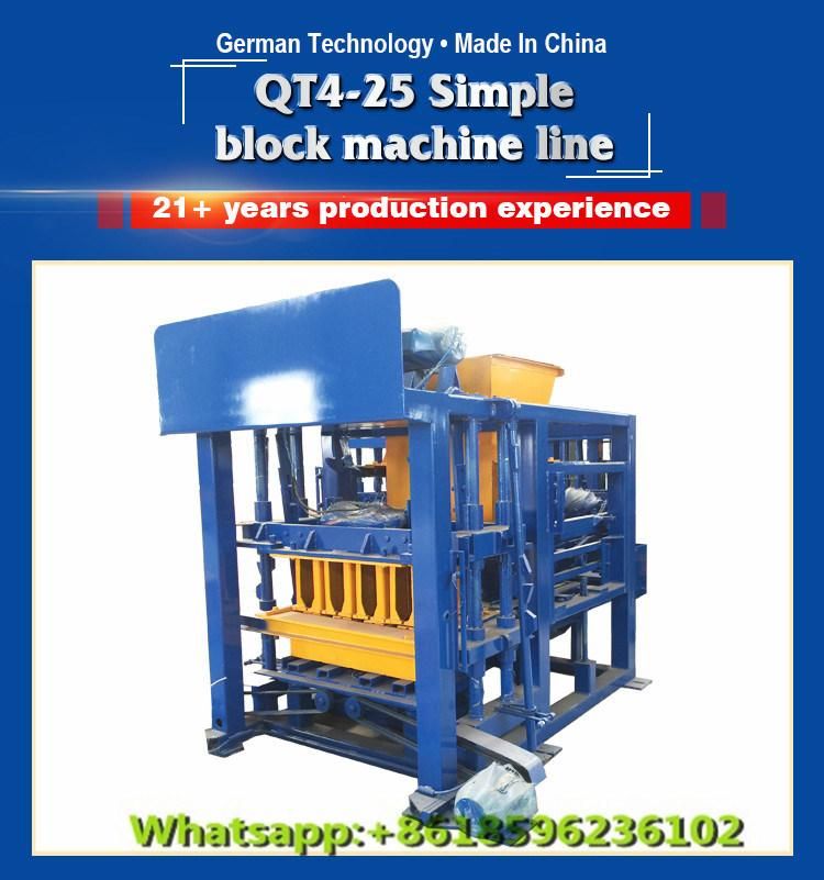 Qt4-25 Concrete Hollow Interlocking Paving Block Brick Making Machine