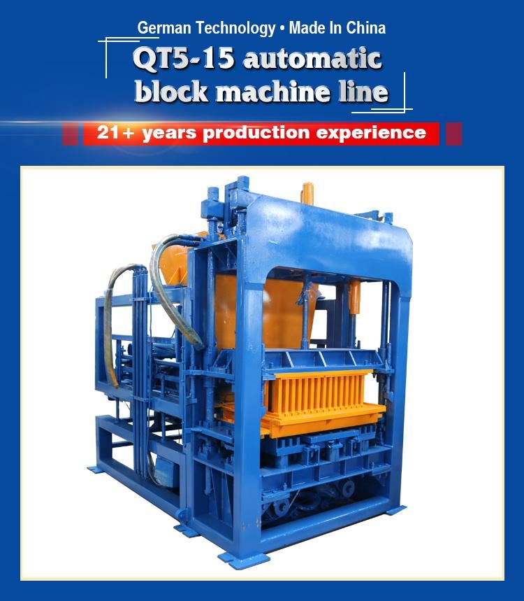 Germany Duyue Qt5-15 Full Automatic Hydraulic/Hollow Solid/Concrete Cement/Brick Block/Making Machine Construction Manufacturer