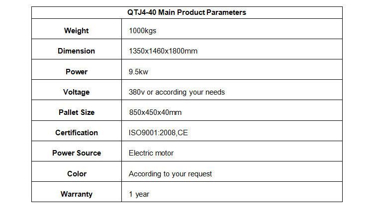 Qtj4-40 High Productivity Block Machine of High Quality