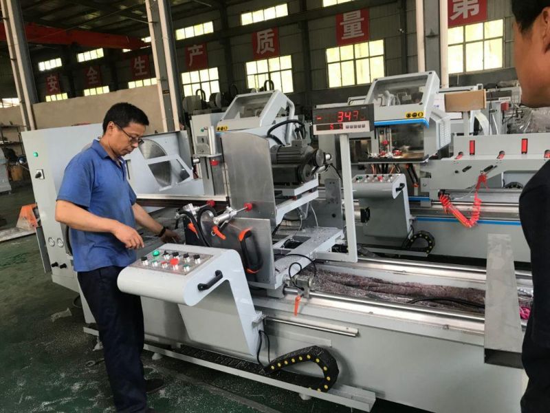 Factory Direct Sale 2 Years Warranty Aluminum/UPVC Profile Double Head Cutting Saw/Aluminum Profile Cutting Machine/UPVC and Aluminum Window Door Making Machine