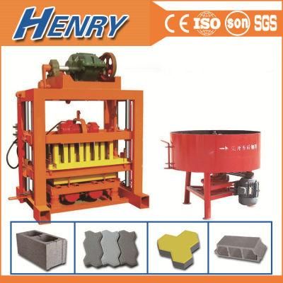 Qtj4-40 Brick Making Machine Price with Concrete Mixer, Manual Concrete Block Making Machine