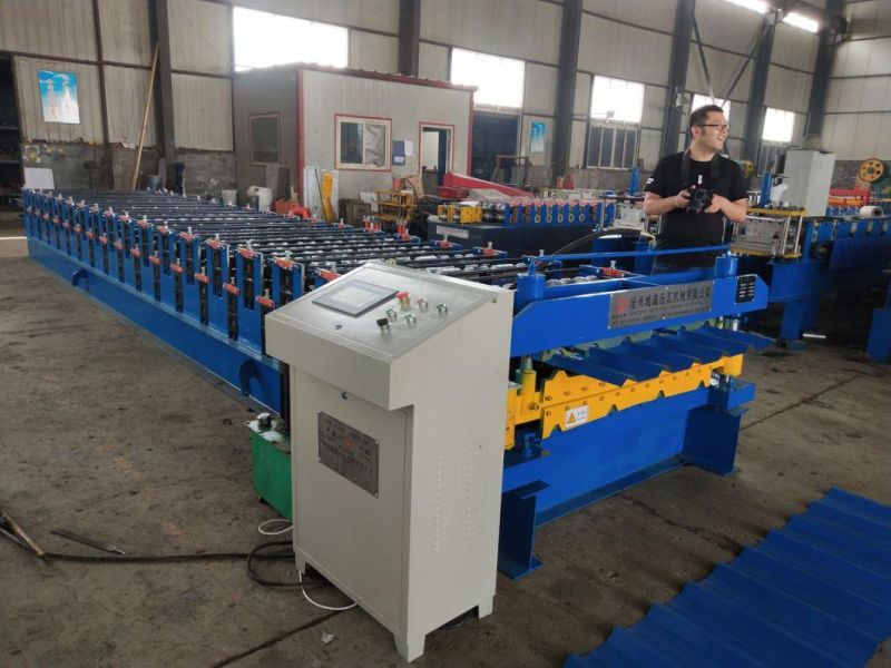 Color Steel Double Layer Glazed Tile Roofing Panel Roof Tile Different Profile Cold Roll Forming Making Machine Production Line
