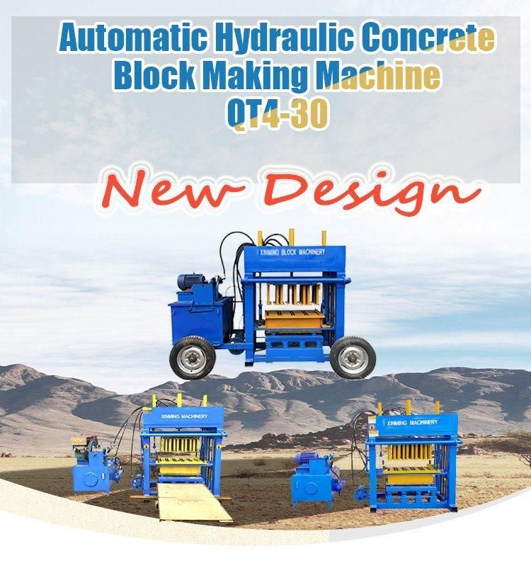 Qt4-30 Diesel Engine Concrete Block Making Machine, Color Paver Paving Interlock Brick Machine for Sale