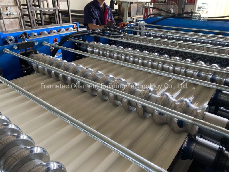 PLC Control High Speed Metal Deck Roofing Two Profiles Double Layer Roll Forming Machine