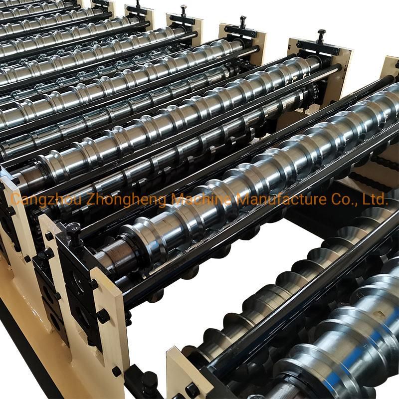 Tr35 Double Layer Galvanized Sheet Metal Roof Tile Roll Forming Machine