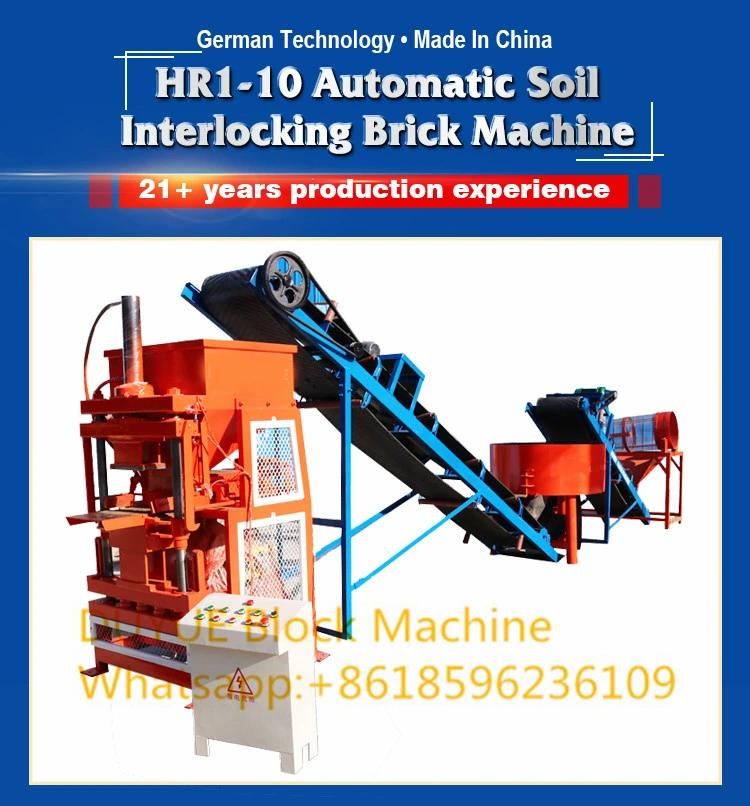 Germany Hr1-10 Hydraulic Vibration Construction Machinery Block Machine, Clay Soil Brick Making Machine
