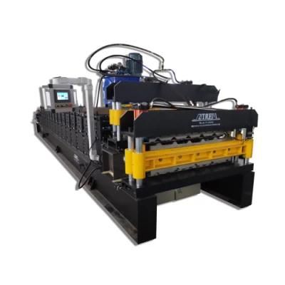 Double Layer Trapezoidal Corrugated Color Coated Steel Tile Roof Sheet Roll Forming Machine