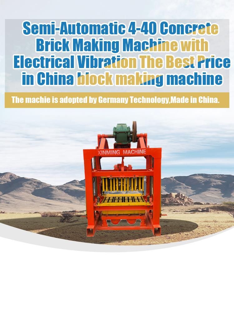 Qtj4-40 Manual Semiautomatic Cement Interlocking Brick Machinery Hollow Concrete Block Making Machine Price