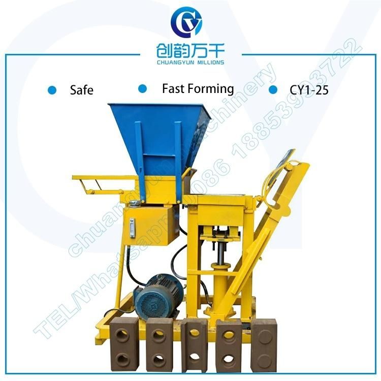 Semi Automatic Clay Interlocking Hydraform Block Machine Earth Paver Brick Machine in Nigeria (CY1-25)