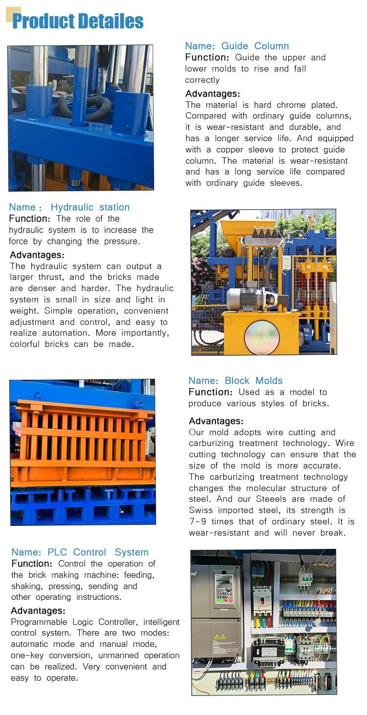 Qt4-20 Full Automatic Hydraulic Concrete Hollow Hourdis Curbstone Paver Block Automatic Brick Making Machine in Jamaica