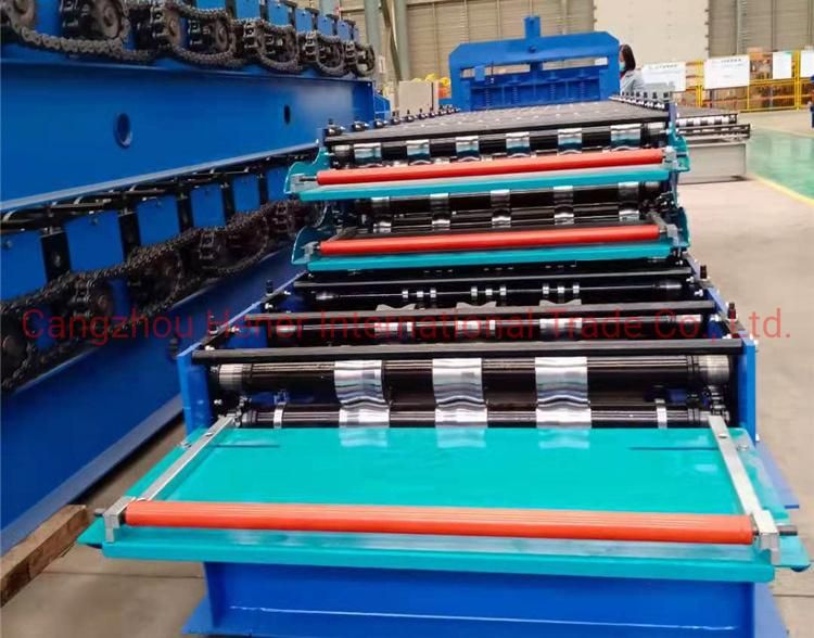 Ibr Roofing Sheet Iron Steel Glazed Tile Roof Sheeting Metal Three Layer Tile Panel Roll Forming Machine with Factory Price