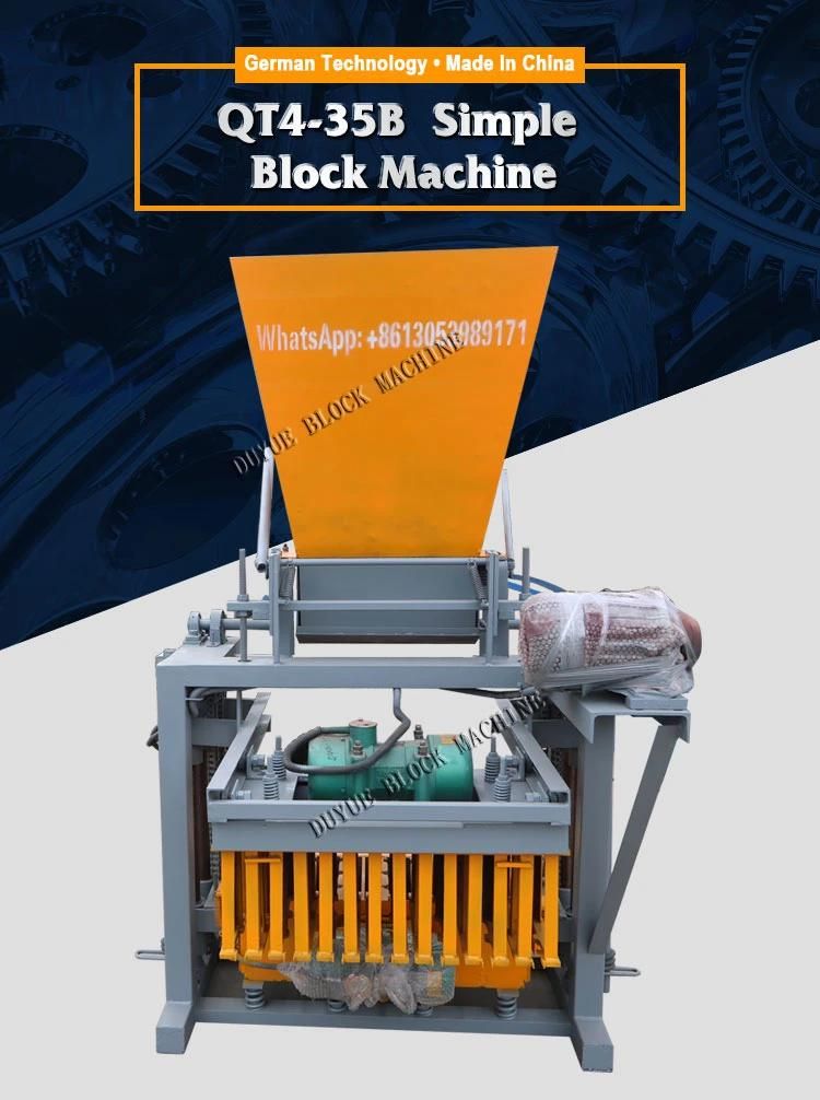 Qt4-35b Mini Stationary Semi Automatic Concrete Brick Making Machine