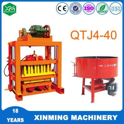 Qtj4-40 Factory Price Block Making Machine Semi- Automatic Block Machine with Hot Sale