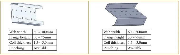 China Manufacturer Metal C U Z Purlin Roll Forming Machine with Punching