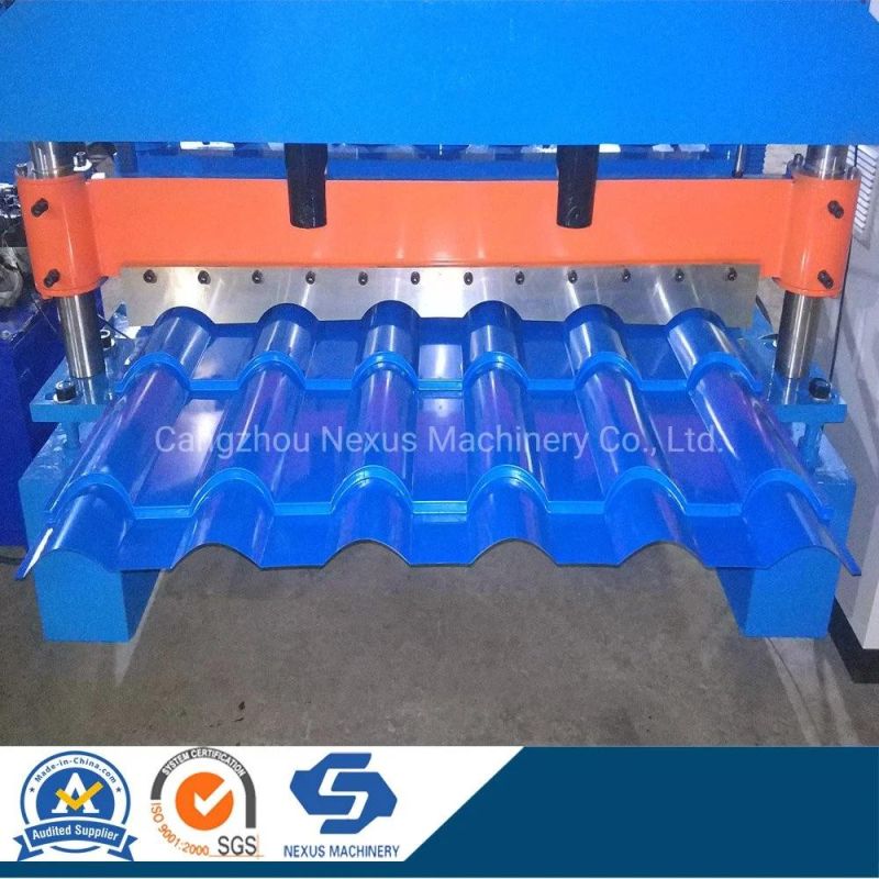 Prepainted Galvanized Steel Coil Double Layer Glazed Tile Trapezoid Sheet Roll Forming Machine