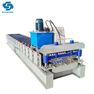 PLC Control Galvanized Aluminum Frame CAD Corrugated Steel Sheet Making Machine Wall Roofing Panel Tile Roll Forming Machine