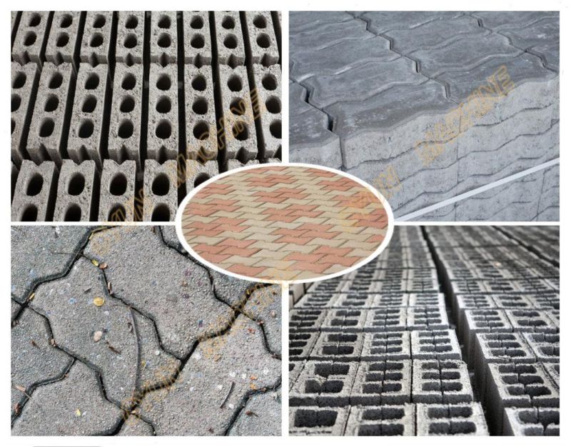 Qtj4-40 Manual Concrete Vibrated Hollow Block Paving Stone Moulding Machine