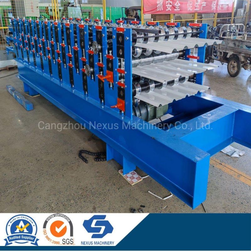 Metal Roofing Sheet Roll Forming Machine Three Layer Tile Sheeting Roll Former