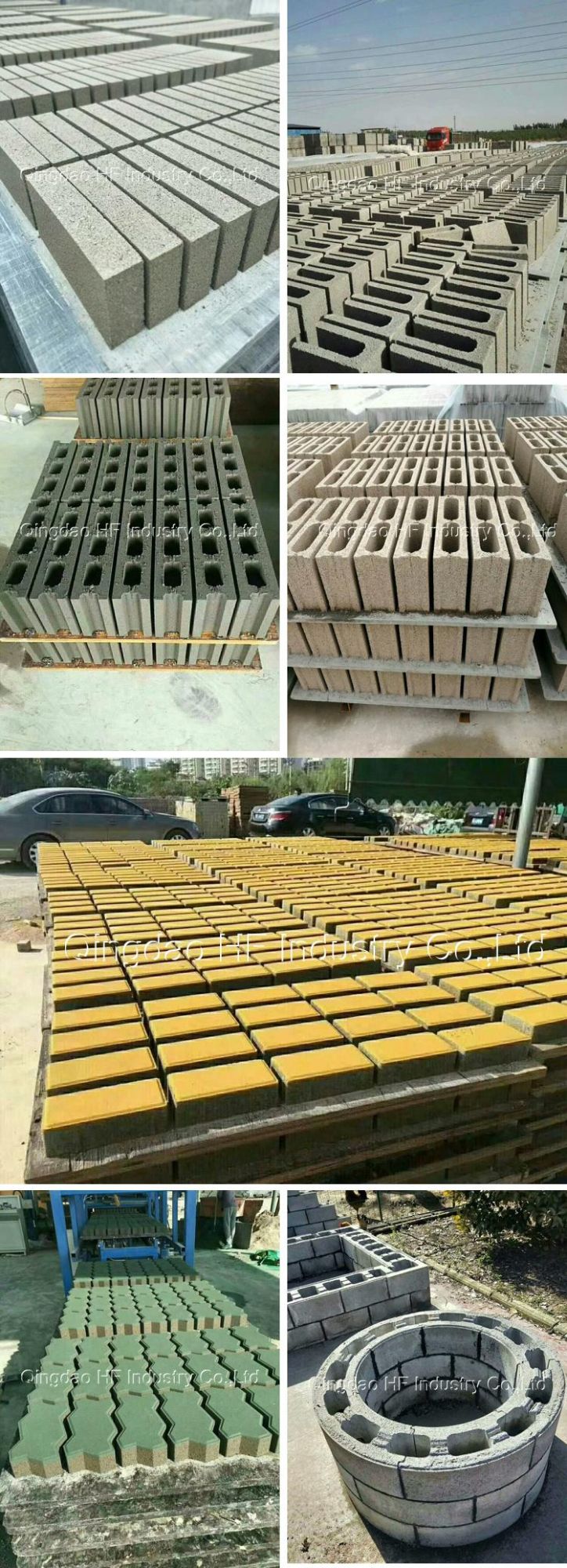 Auto Fly Ash Concrete Hollow Interlocking Pavement Block Brick Making Machine Production Line