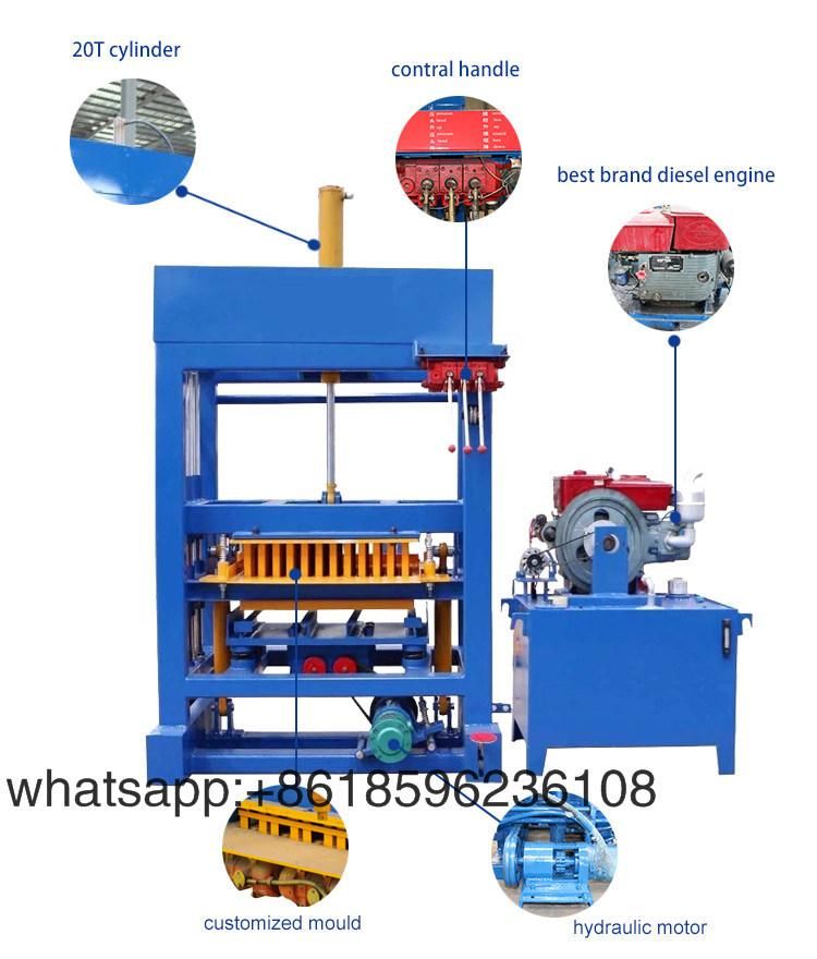Qt4-30 Diesel Engine Hydraulic Cement Machinery