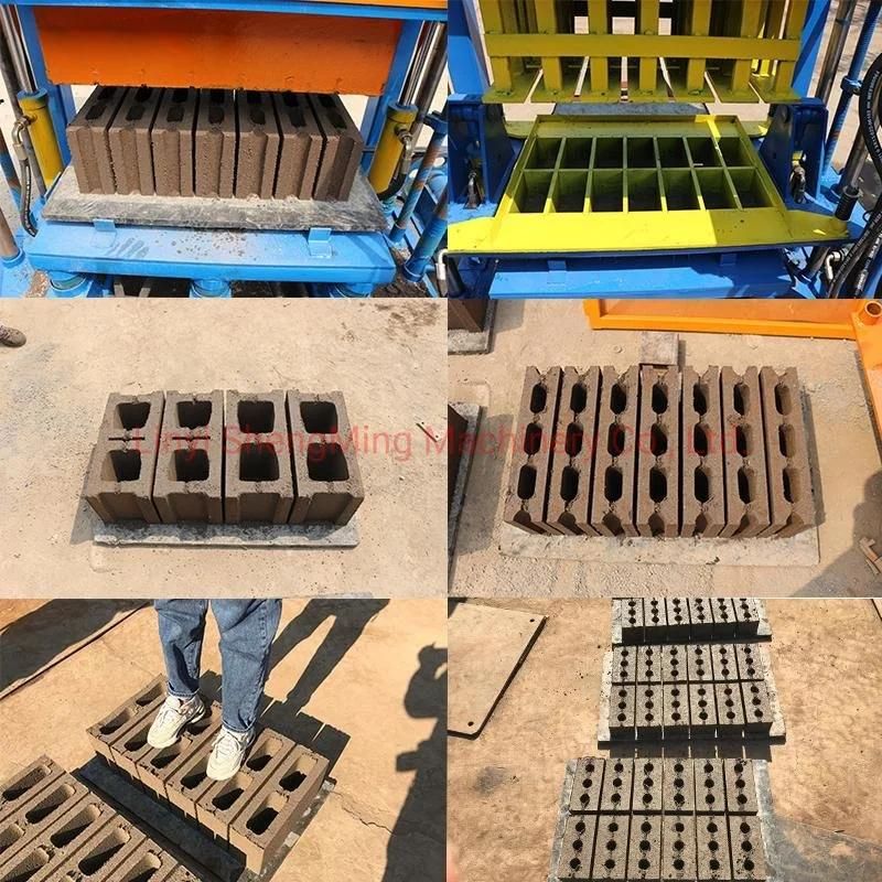 Semi-Auto Diesel Engine Cement Concrete Hollow Block Machine