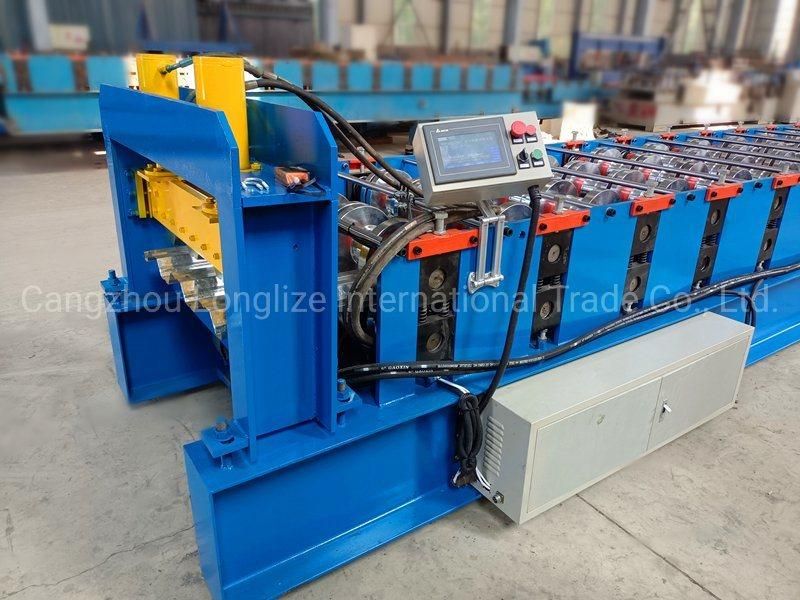 750 Cold Metal Deck Panel Sheet Galvanized Steel Floor Decking Roll Forming Machine