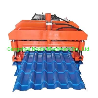 Bamboo Type Glazed Roofing Machine Automatic Press Tiles Making Aluminium Pate Colored Step Tile Roll Forming Machine