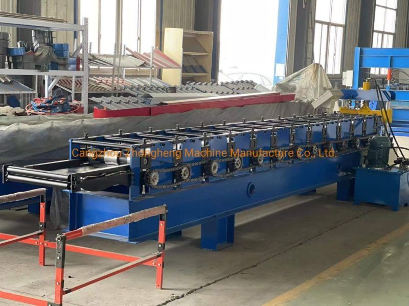 Prepainted Color Steel Trapezoidal Profile Roofing Sheet Ridge Cap Tile Making Roll Fomring Machine