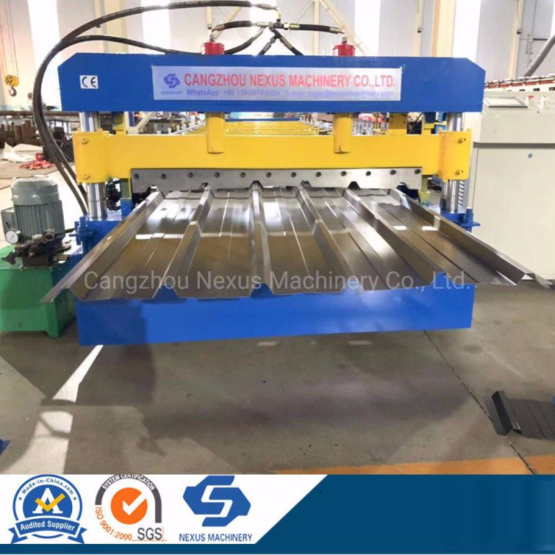 New Type High Speed Hydraulic Motor Drive Roof Color Steel Tile Sheet Cold Roll Forming Machine