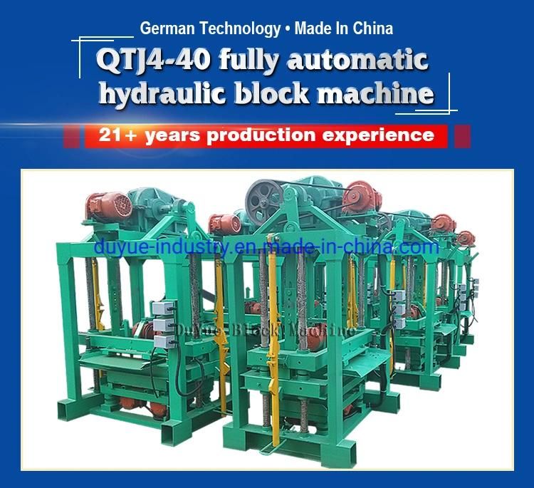 Africa Hot Sale Qtj4-40 Concrete Block Machine Interlocking Pavement Brick Molding Machine in Tanzania