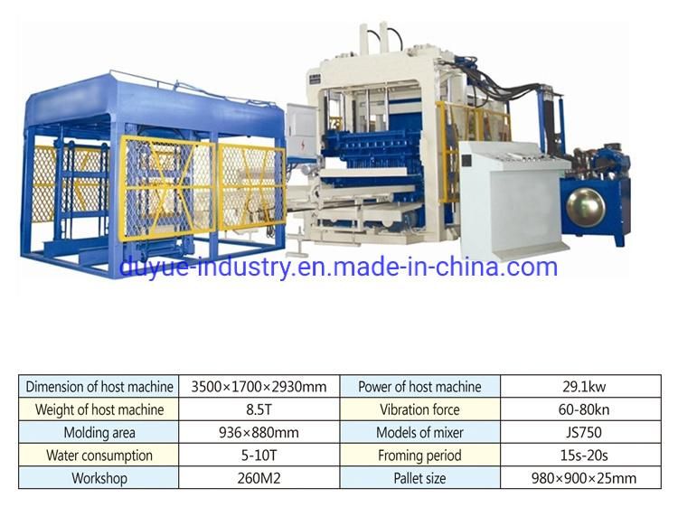 Donyue Qt8-15 Hydraulic Concrete Hollow Block Making Machine Color Pavement Brick Machine for Sale