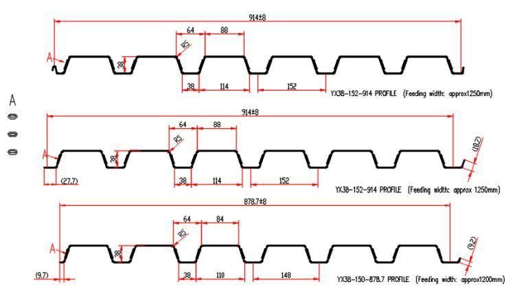 Roll Forming Machine for Yx38-152-914/878.7 Decking Profile