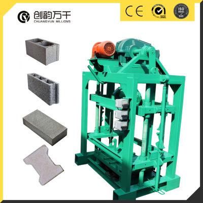 Qtj4-40 Popular Small Manual Cement Concrete Block Machine Hollow Blocks Pavers Making Machine