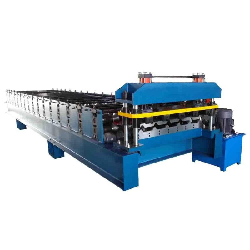 Non-Stop Servo Driving Unceasing Cutting Colored Metal Roof Sheet Roll Forming Machine