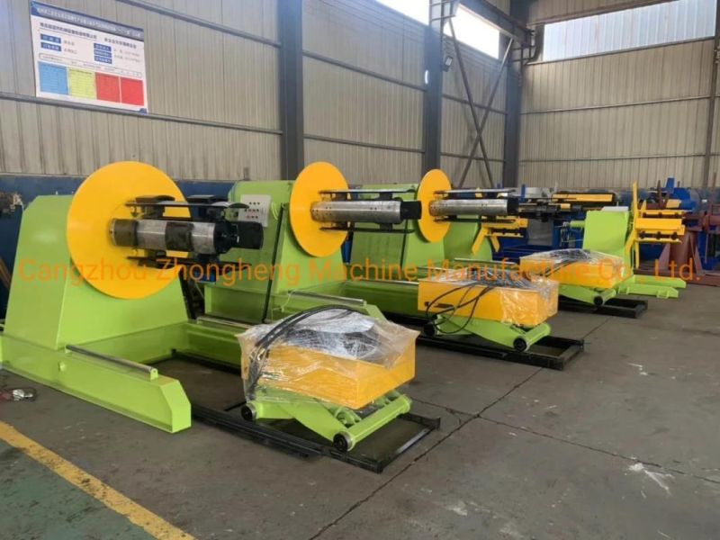Hydraulic Steel Coil Uncoiler Decoiler with Car for Metal Sheet Machine Manufacturer, Cold Roll Forming Machine