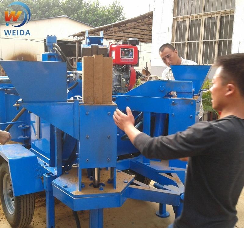 Compressed Soil Earth Clay Interlocking Lego Block Making Machine by Diesel Engine