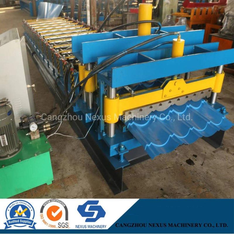 Prepainted Galvanized Steel Coil Double Layer Glazed Tile Trapezoid Sheet Roll Forming Machine