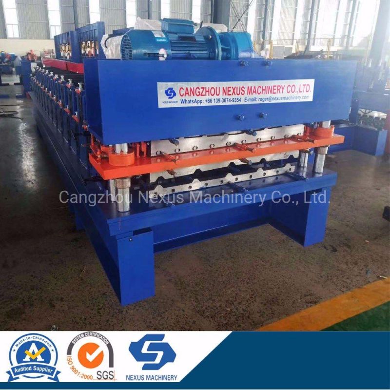 Double Layer Roof Sheet Roll Forming Machine with Motorized Shearing System