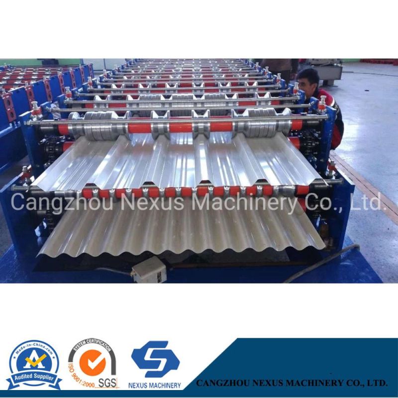 Double Layer Metal Roofing Sheet Trapezoid Profile Roll Forming Making Machine for Sale