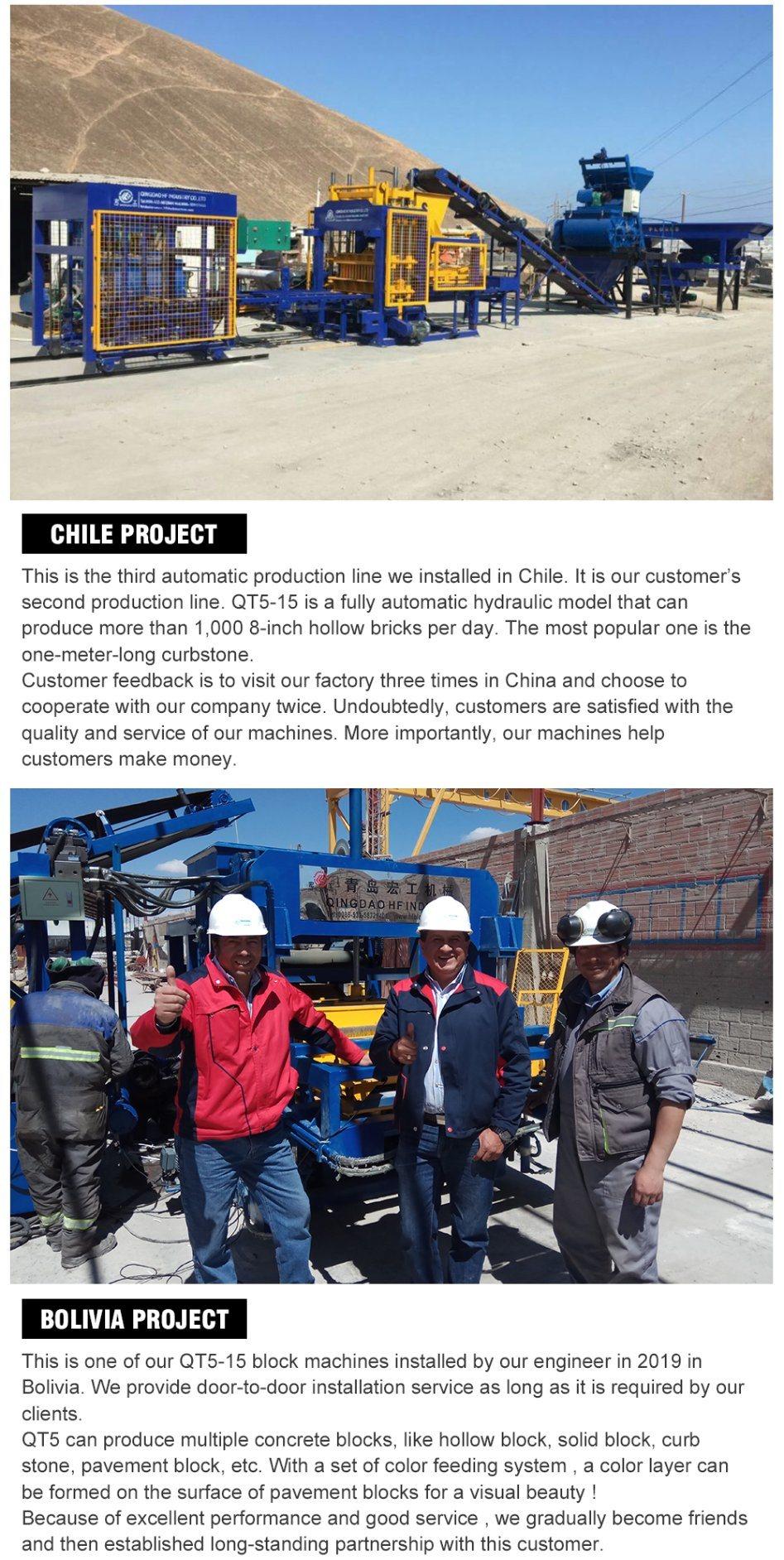 China Hot Sale Qt5-15 Small Scale Cement Concrete Fly Ash Paver Interlocking Brick Block Making Machine Price