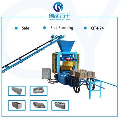 Qt4-24 Interlock Paver Houdis Hollow Block Making Machine in Bangladesh
