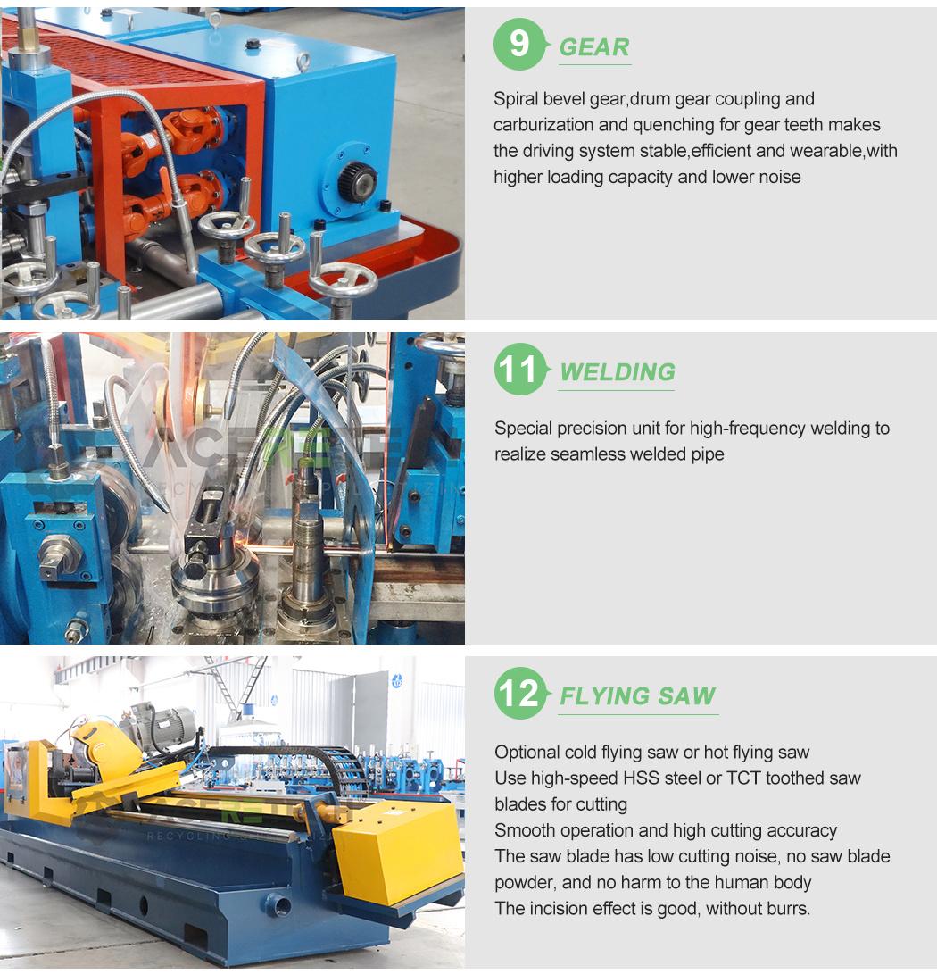 High Productivity Steel Pipe Making Machine with Flying Saw